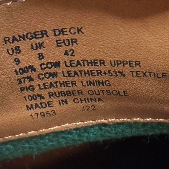 Polo Country Ranger Deck Brown Leather mens size 9 - Picture 3 of 5
